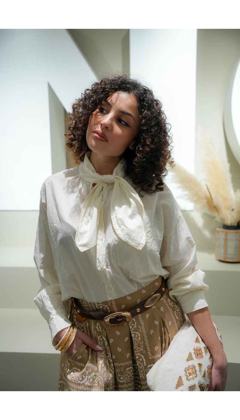 Chemisier Ecru Lavallière Johanna LUZ