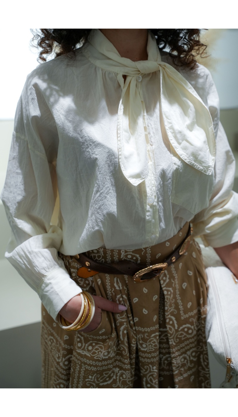 Chemisier Ecru Lavallière Johanna LUZ