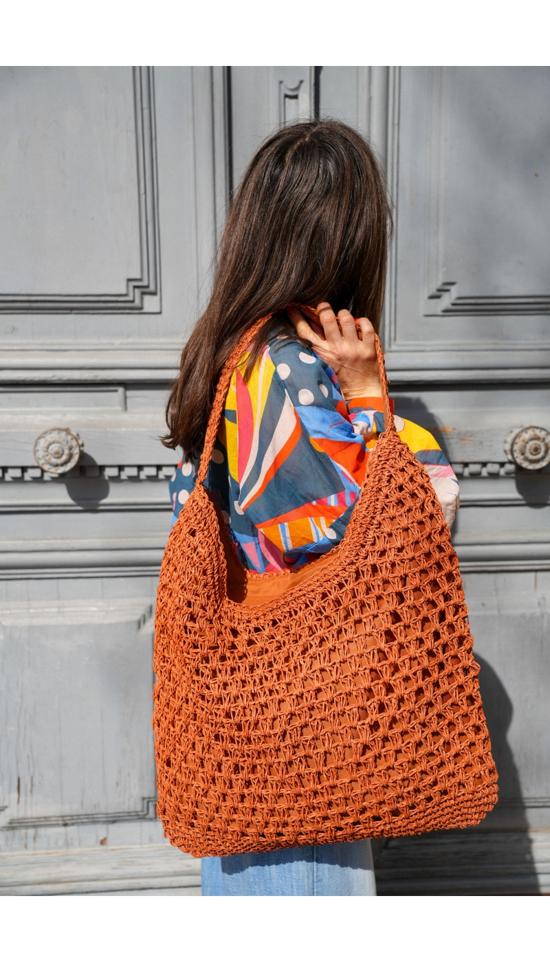 Sac Raphia Cognac ANDY