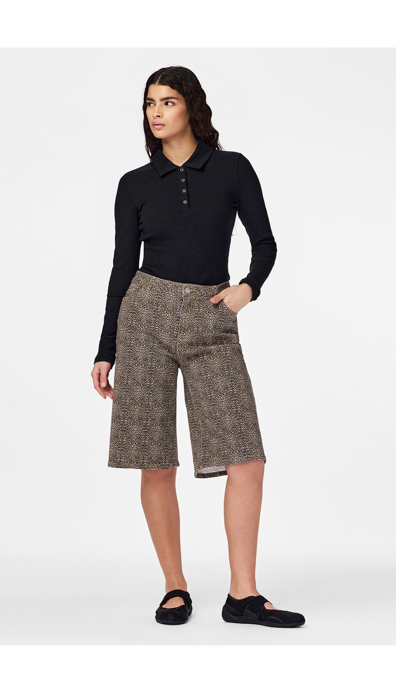 Bermuda leopardati in pelle grezza PCSALUME PIECES - 2 | GIÙ