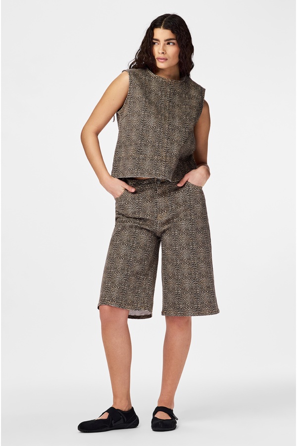 Bermudas Leopardo Cuero crudo PCSALUME PIEZAS - 1 | ABAJO