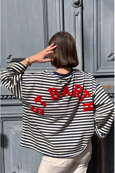 T-shirt Marinière Marine SAINT BARTH Noho - 1 | FEMMES