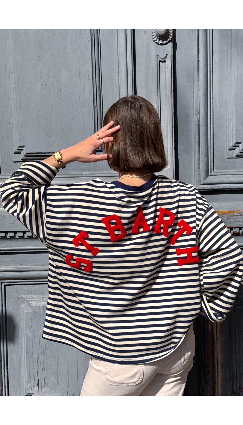 T-shirt Marinière Marine SAINT BARTH Noho - 1 | FEMMES