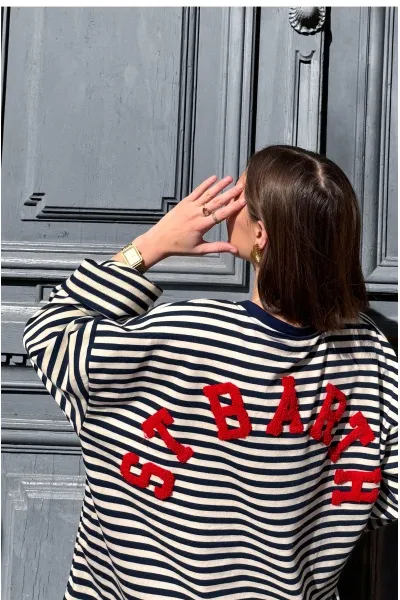 T-shirt Marinière Marine SAINT BARTH Noho - 1 | FEMMES 2