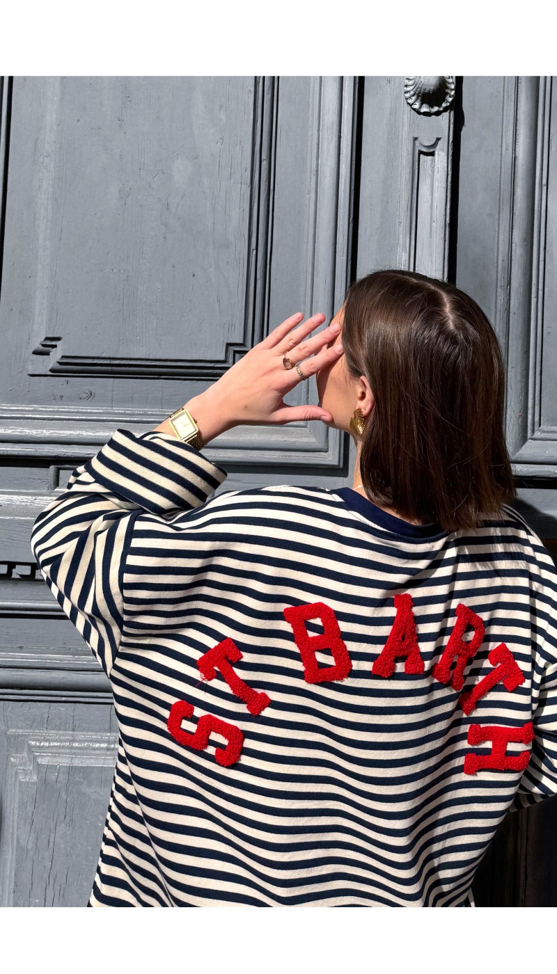 T-shirt Marinière Marine SAINT BARTH Noho - 2 | FEMMES