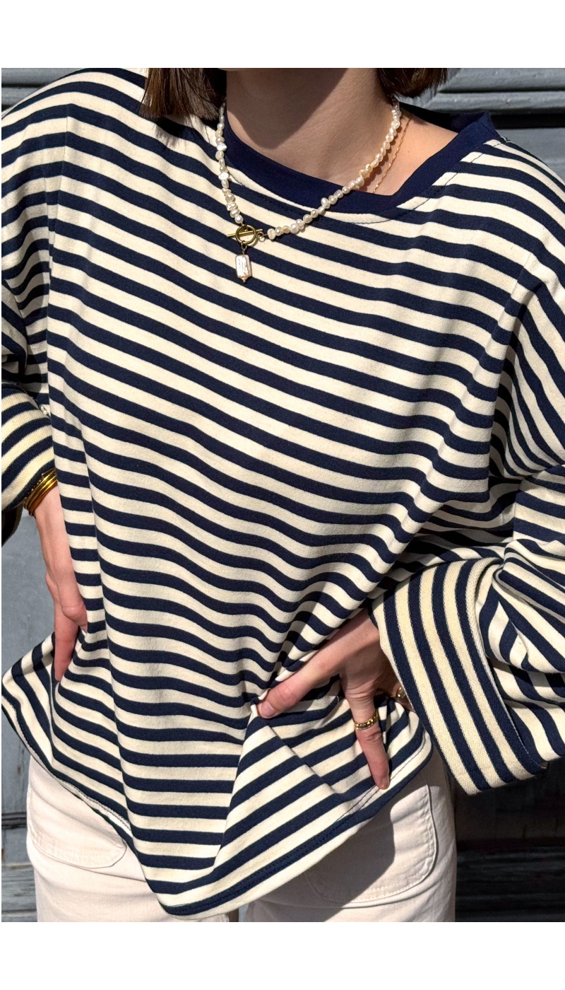 T-shirt Marinière Marine SAINT BARTH Noho - 3 | FEMMES