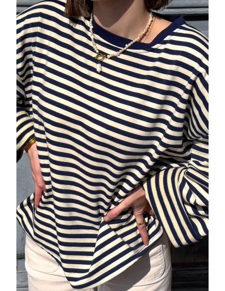 T-shirt Marinière Marine SAINT BARTH Noho - 3 | FEMMES