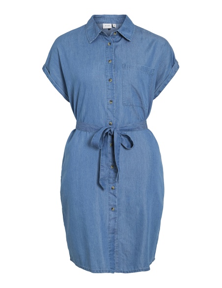 Mittleres blaues Denim-VINORI-Kleid