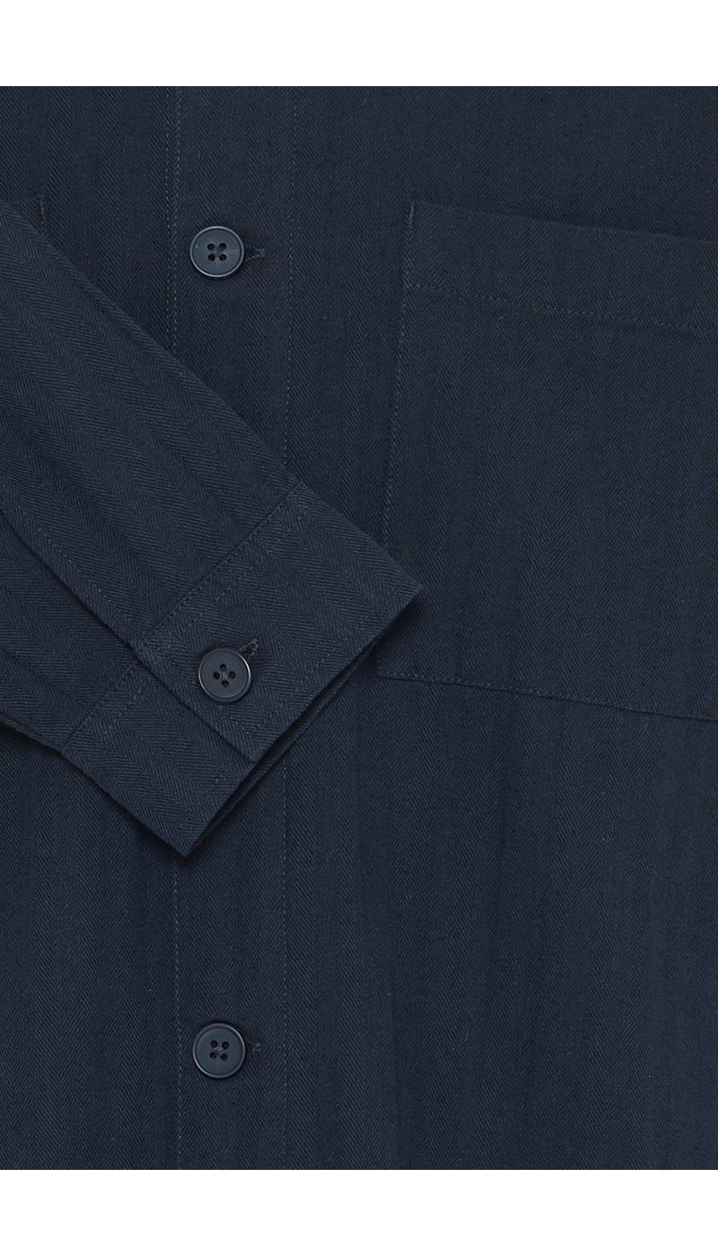 Marineblaues Leinenhemd BHFLOREN