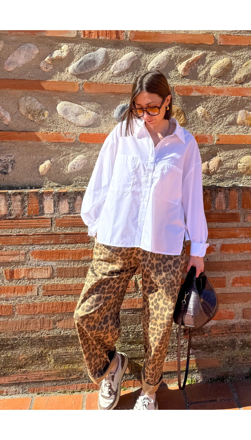 Pantaloni Johanna Leopard Cammello JUDIE