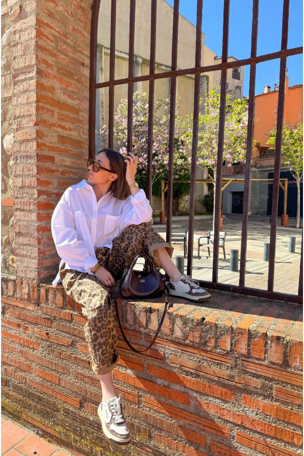 Johanna Leopard Camel Trousers JUDIE