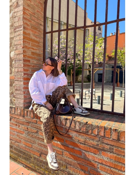 Pantaloni Johanna Leopard Cammello JUDIE