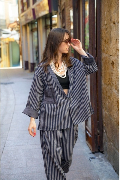 Veste Rayée Marine Johanna OUPY - Élégance Féminine 2