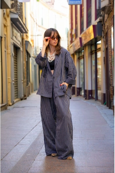 Veste Rayée Marine Johanna OUPY - Élégance Féminine