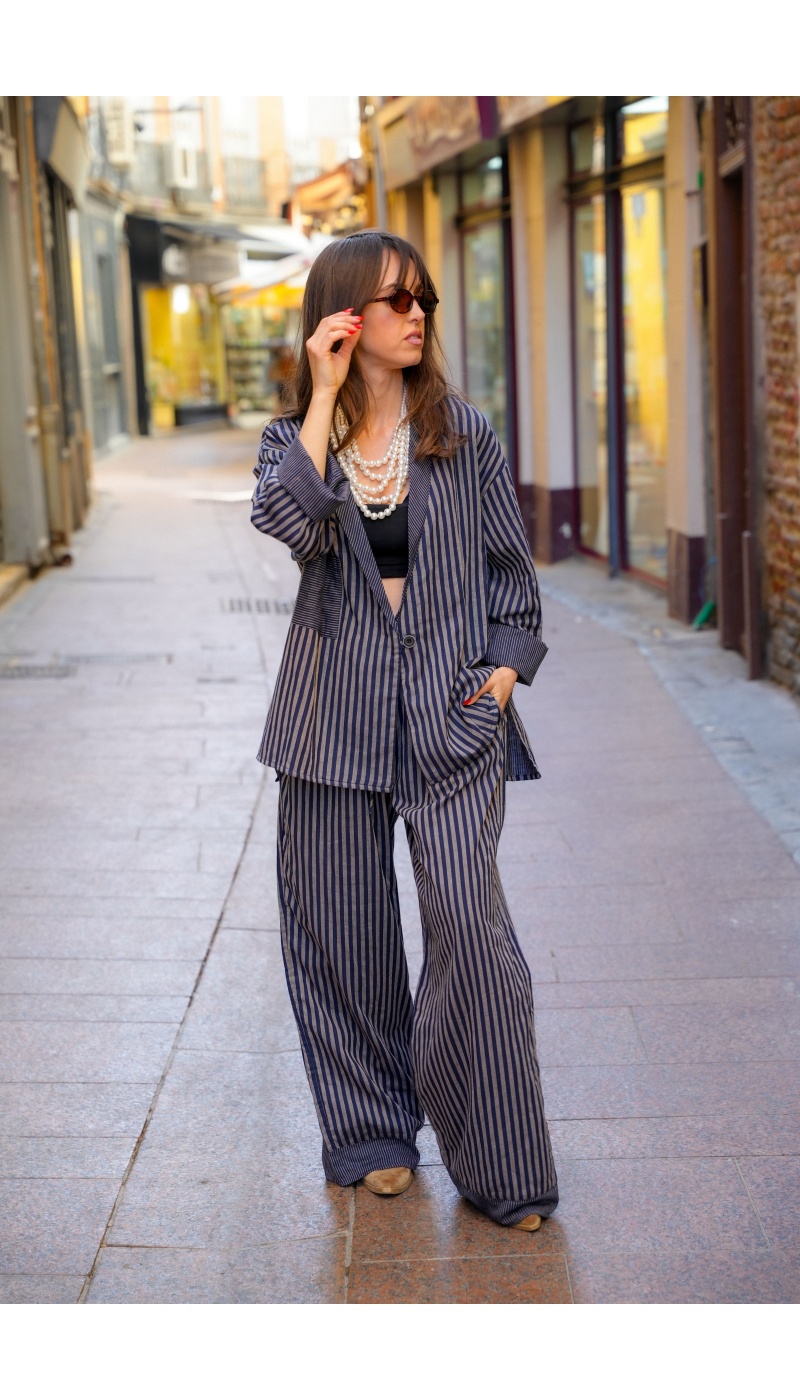 Veste Rayée Marine Johanna OUPY - Élégance Féminine