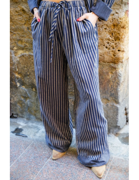 Pantalon Rayé Marine Johanna OUPA - Élégance Féminine