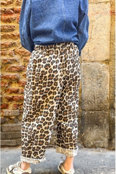 Pantalon Johanna Leopard Ecru - Style Chic pour Femmes 2