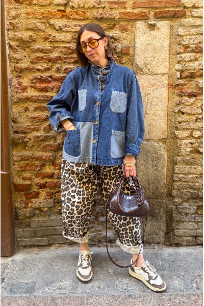 Pantalon Johanna Leopard Ecru - Style Chic pour Femmes