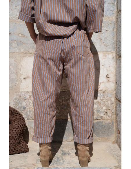 Pantalon Rayé Bleu Johanna EVY - Élégance et Confort