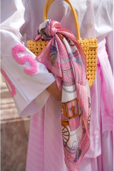 Foulard Imprime Rose MARGOT