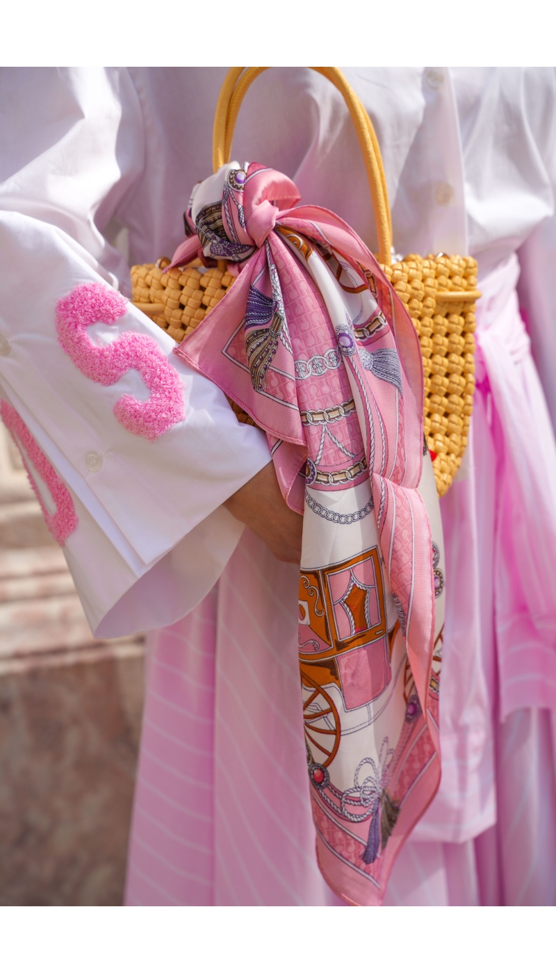 Foulard Imprime Rose MARGOT