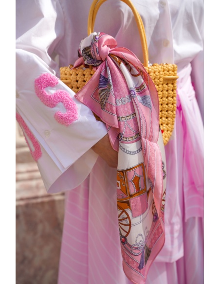 Foulard Imprime Rose MARGOT