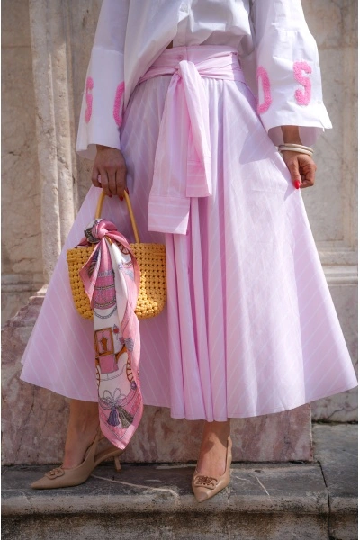 Foulard Imprime Rose MARGOT 2