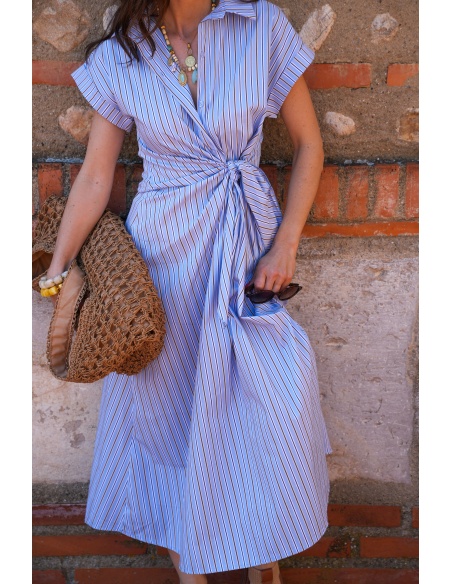 Sky-gestreiftes Kleid LIVIA