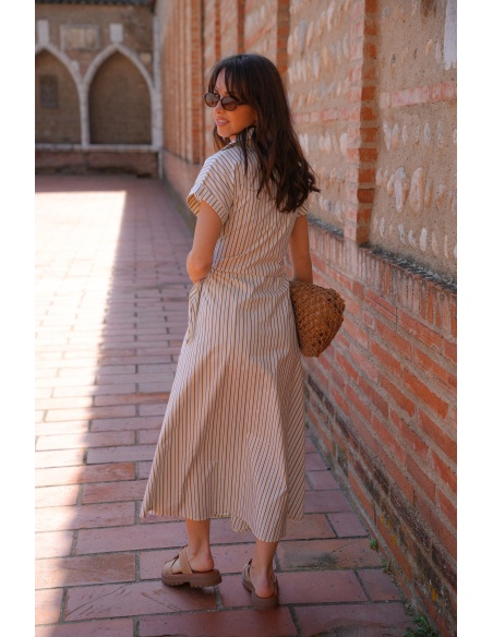 Robe Rayée Ecru LIVIA