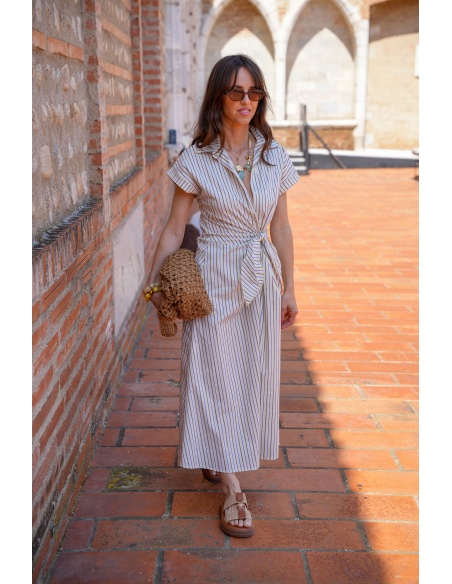 Vestido Rayas Crudo LIVIA