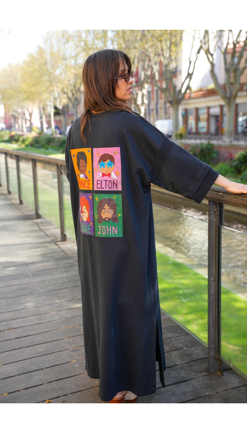 Robe Pull Noire Star Banditas MIRROIR