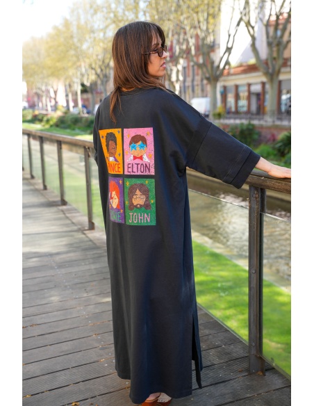 Robe Pull Noire Star Banditas MIRROIR