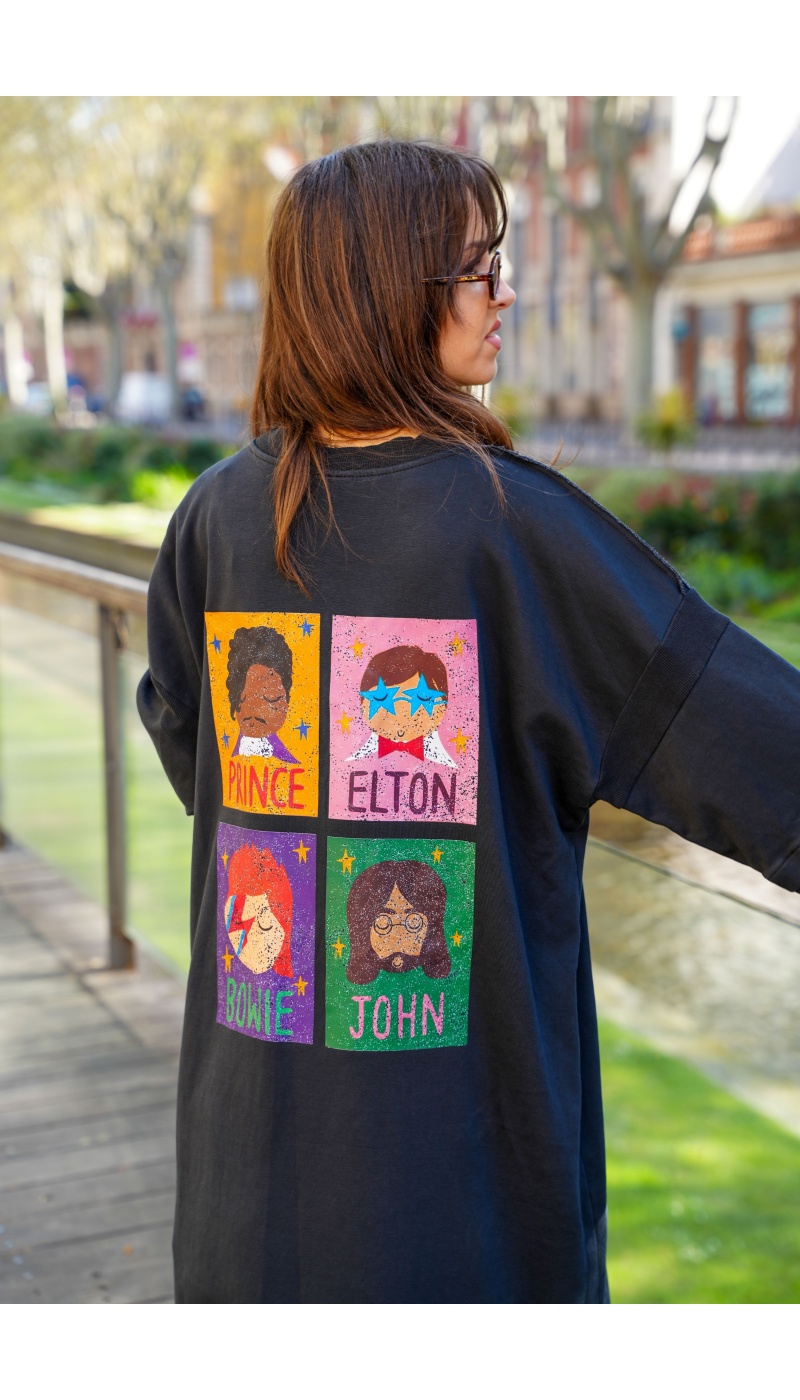 Robe Pull Noire Star Banditas MIRROIR