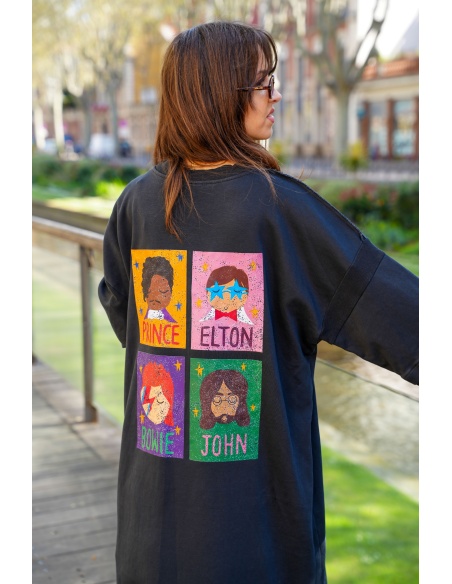 Robe Pull Noire Star Banditas MIRROIR