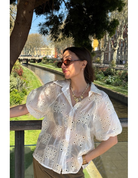 Camicetta bianca ricamata KENZY