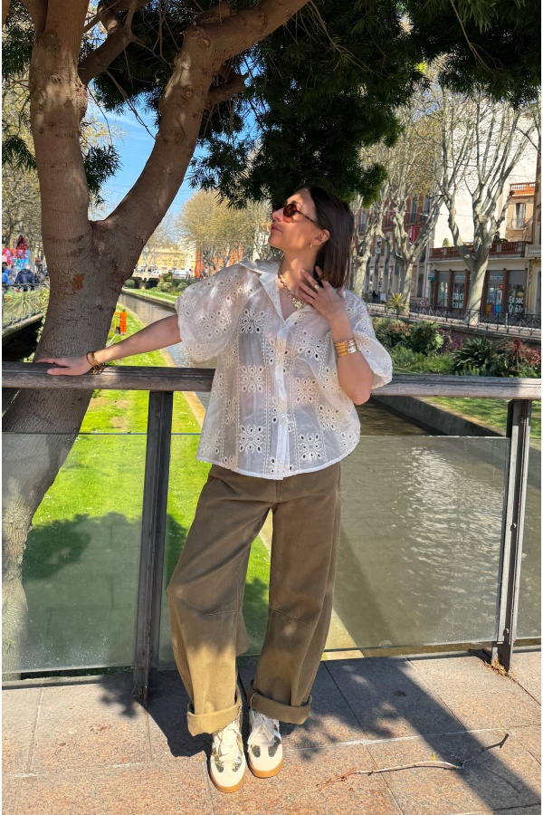 White Embroidered Blouse KENZY 2