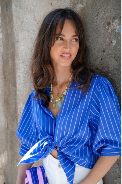 Chemisier Rayé Bleu MARINA 2