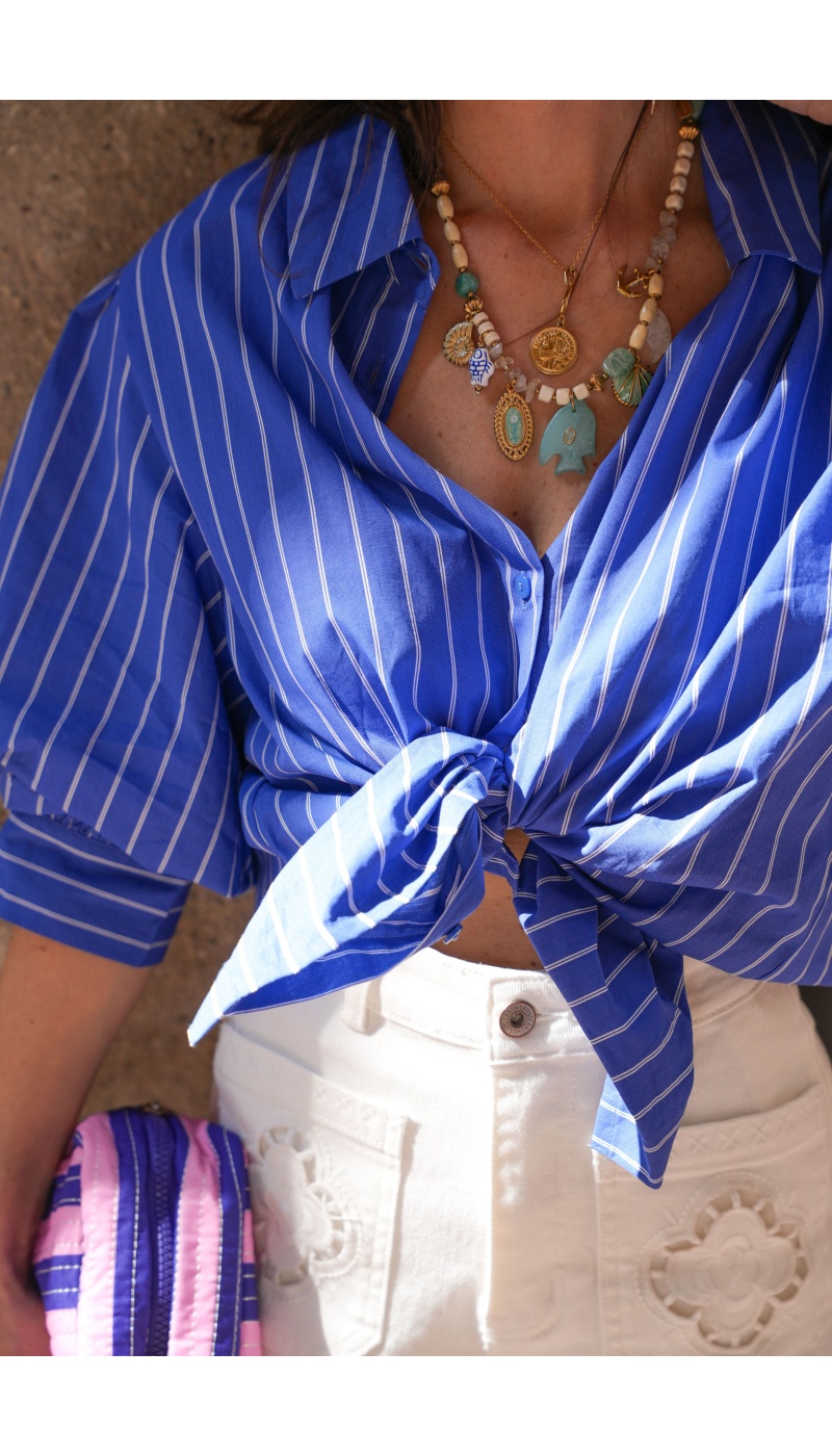 MARINA Blusa Rayas Azul