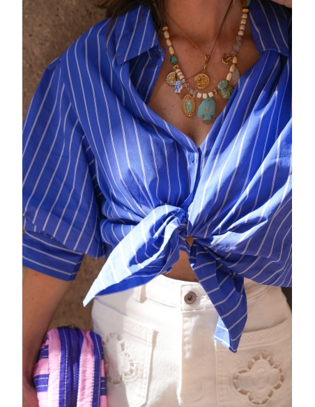 MARINA Blusa a righe blu