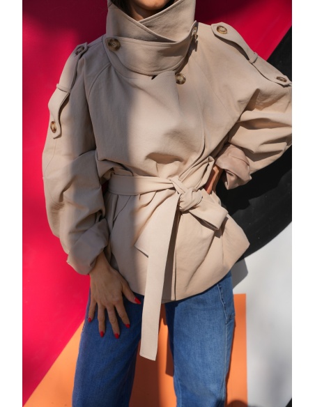 CHLOE Gabardina corta beige