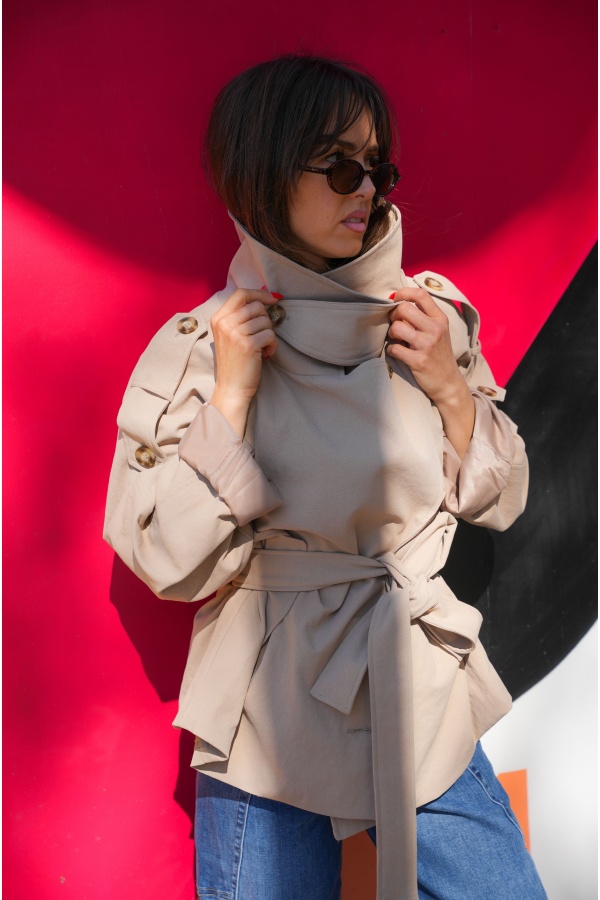 CHLOE Beige Short Trench Jacket
