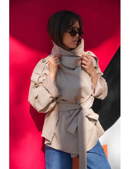 CHLOE Beige Short Trench Jacket