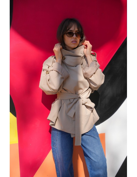 CHLOE Beige Short Trench Jacket