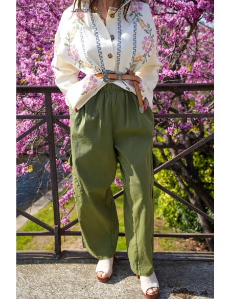 Weite Khaki-Hose Johanna WIK