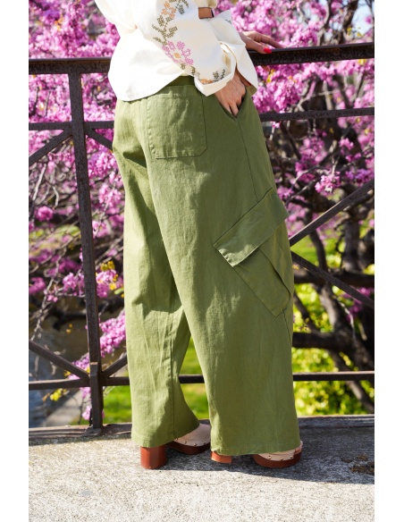 Weite Khaki-Hose Johanna WIK