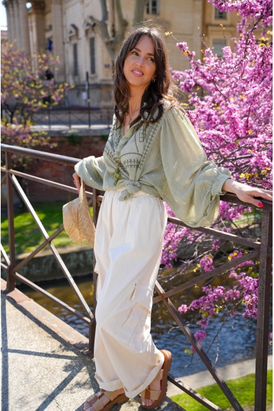 Pantalon Large Ecru Johanna WIK