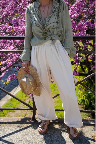 Pantalon Large Ecru Johanna WIK 2