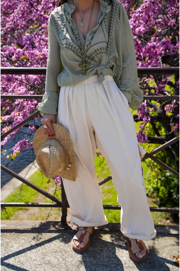 Weite Ecru-Hose Johanna WIK 2