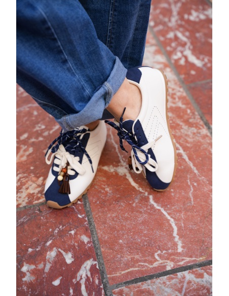 covana BLANC MARINE BASKETS FEMME