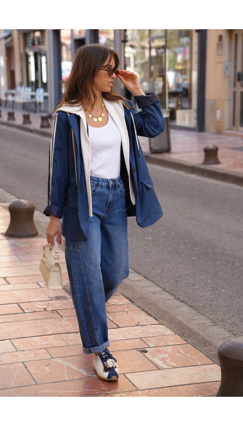 Veste Blazer Capuche Marine HOUSTON